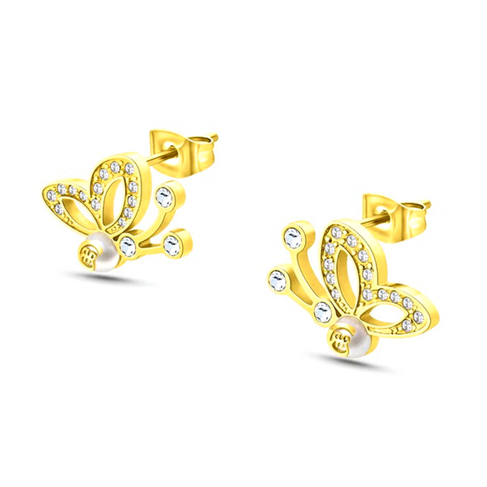 Picture of Cerruti 1881 Butterfly Detailed Stud Earrings CIJLE0004901